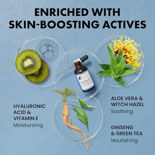 Eclat Skincare Hydrating Hyaluronic Acid Serum For Face 2.5 Percent Hyaluronic Acid Plus 3 Percent B5 Green Tea And Jojoba Oil Moisturizing