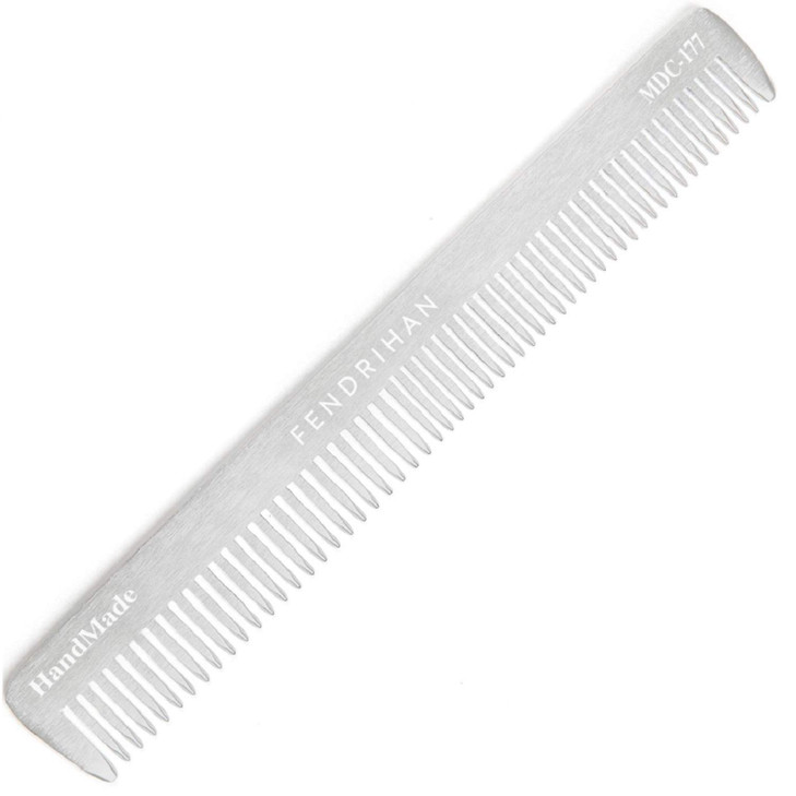 Fendrihan Sturdy Metal Double Tooth Barber Grooming And Dressing Comb 6.8 Inches