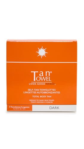 Tantowel Women S Full Body Tan Towelettes 5 Pack Dark 0.5 Fl Oz Pack Of 5