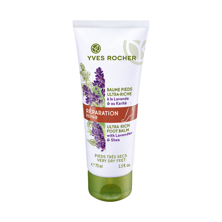 Yves Rocher Ultra Rich Foot Balm Relieve Dry Cracked Feet With Shea And Lavender 2.5 Fl Oz