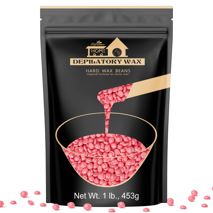Lifestance Hard Wax Beads For Hair Removal Sensitive Skin 1Lb Rose