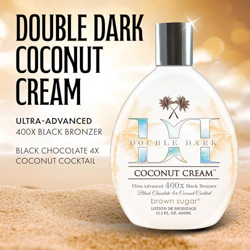 Brown Sugar Double Dark Coconut Cream 400X Tanning Lotion 13.5 Fl Oz