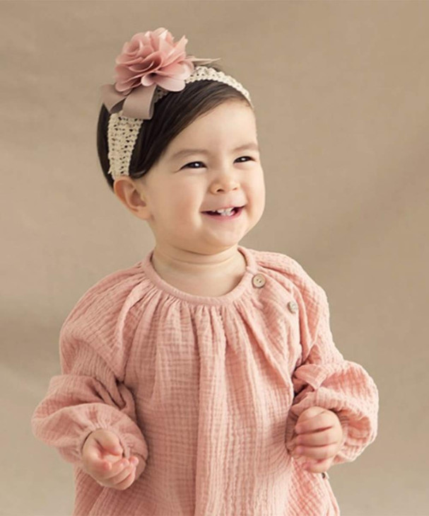 Denifery Baby Girls Cute Headband Elastic Lace Hair Band Pink Flower Headband Hair Accessories