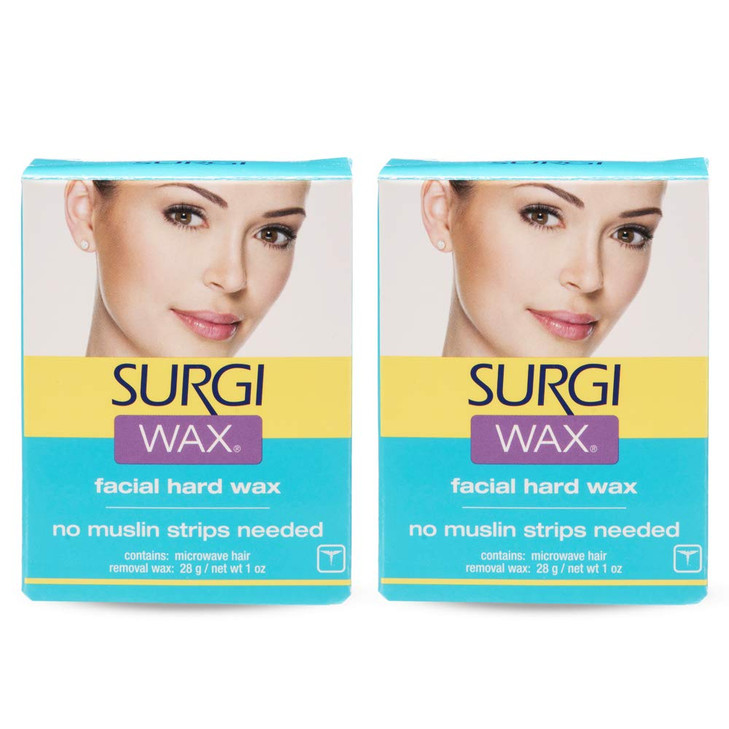Surgiwax Microwaveable Facial Hair Removal Wax Hard Wax Kit Stripless Hair Removal For Face And Upper Lip At Home Waxing Kit For Women 1 Oz