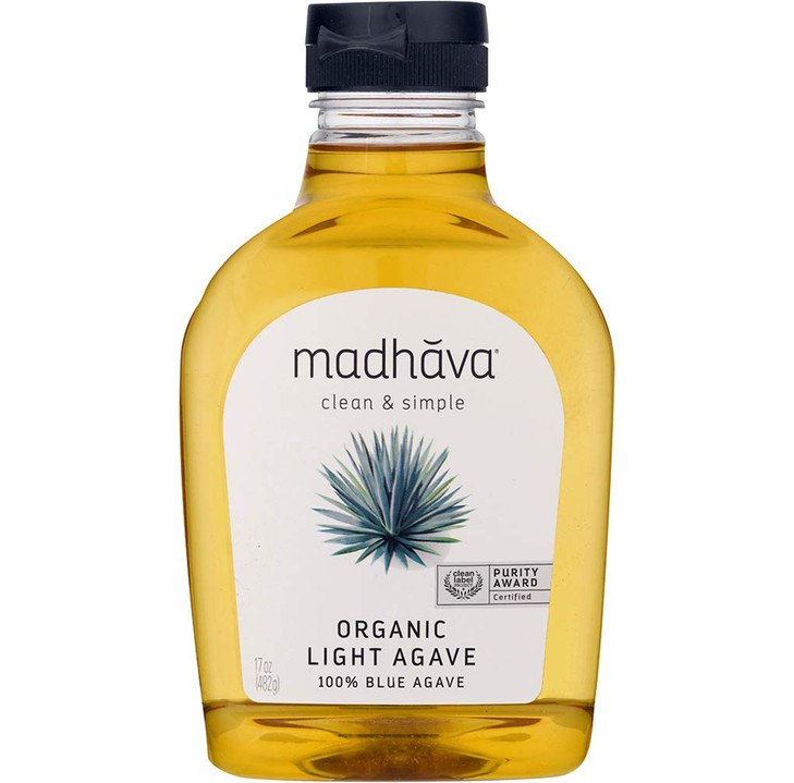 Madhava Organic Light Agave 100 Percent Pure Organic Blue Agave Nectar Natural Sweetener Sugar Alternative Vegan Organic Non Gmo Liquid