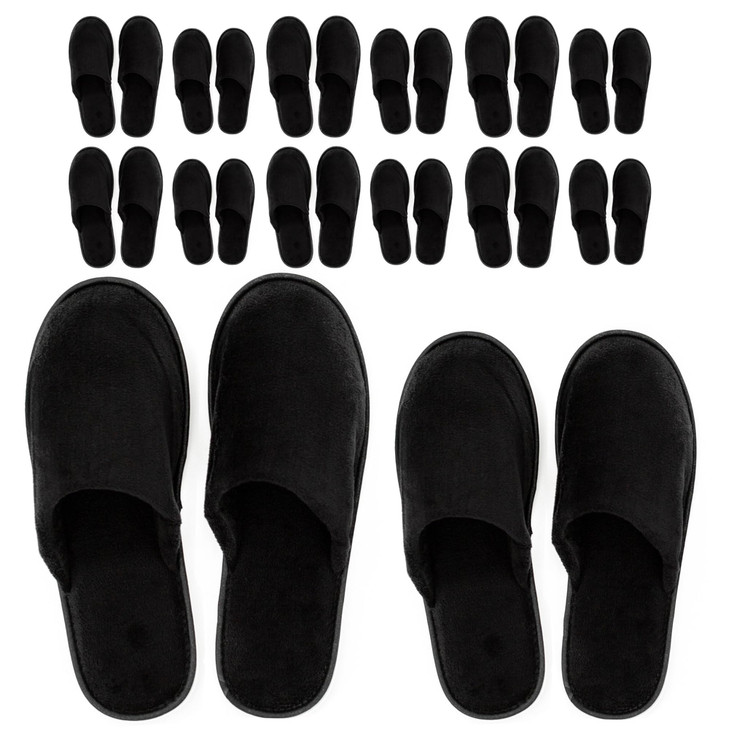 Modlux Spa Slippers 12 Pairs Of Cotton Velvet Closed Toe Slippers Thick Soft Non Slip Disposable Slippers 6 Medium 6 Large Home Hotel Or