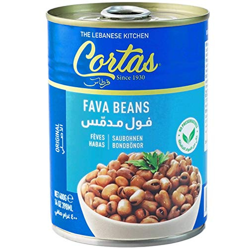 Cortas Fava Beans 14Oz 6 Pack Rte Cooked Foul Medammas Original Plain