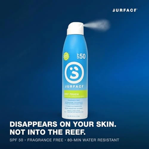 Surface Sunscreen Spray Spf 50 For Body Natural Formula Lightweight And Reef Friendly Broad Spectrum Uva Uvb Protection Water Resistant Sun