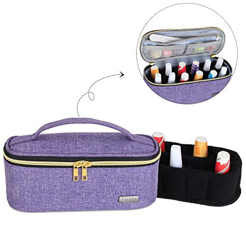 Luxja Nail Polish Organizer Holds 12 Bottles Purple