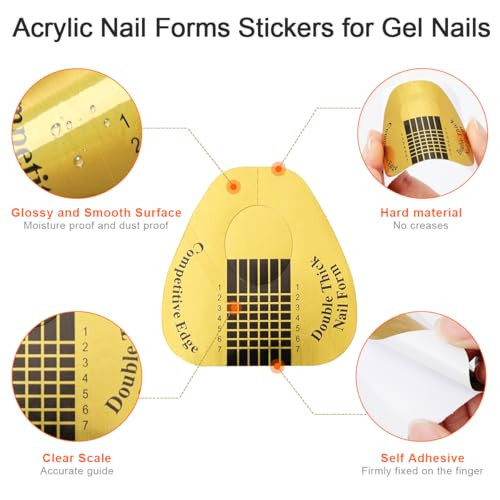 200 Pcs Nail Forms For Builder Gel Ahier Self Adhesive Nail Extension Forms For Diy At Home Professional Nails Art Supplies
