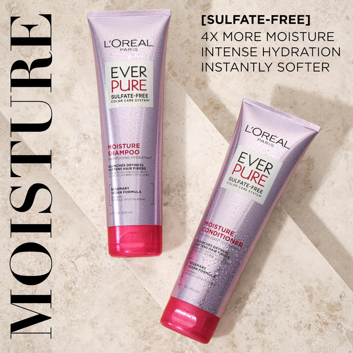 L Oreal Paris Everpure Moisture Shampoo And Conditioner Set Sulfate Free Hair Care For Dry Or Color Treated Hair With Rosemary Botanicals 17