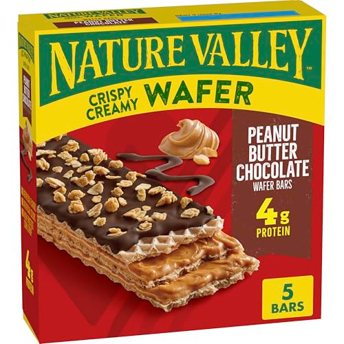 Nature Valley Creamy Wafer Bars Peanut Butter Chocolate 4G Protein 5 Ct