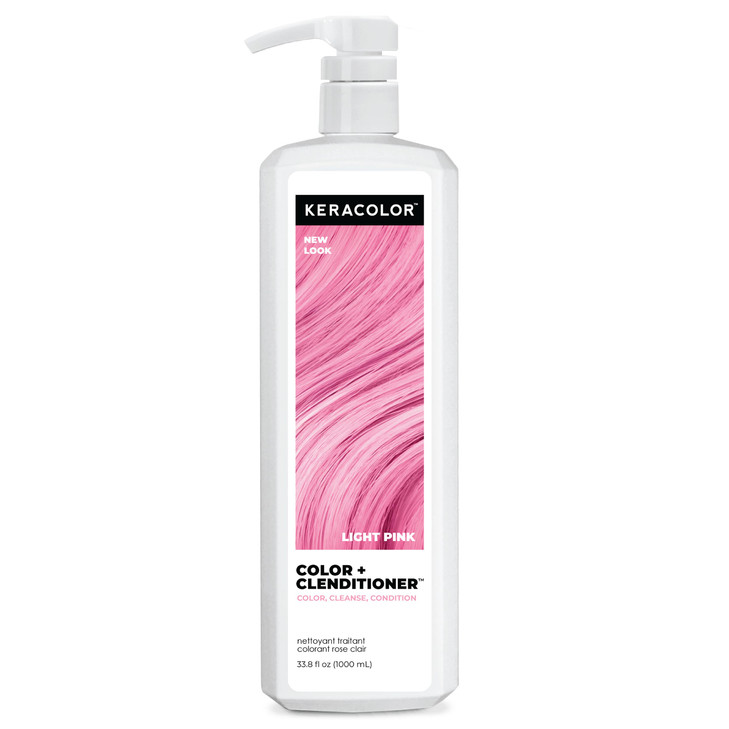 Keracolor Clenditioner Light Pink Hair Dye Semi Permanent Hair Color Depositing Conditioner Cruelty Free 33.8 Fl. Oz