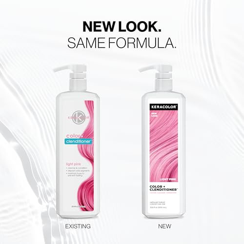 Keracolor Clenditioner Light Pink Hair Dye Semi Permanent Hair Color Depositing Conditioner Cruelty Free 33.8 Fl. Oz
