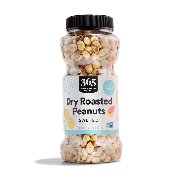 365 By Whole Foods Market Dry Roasted And Salted Peanuts 16 Ounce