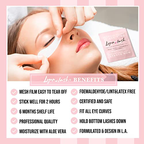 100 Pairs Eyelash Extension Under Eye Gel Pads By Lyon Lash Lint Free With Aloe Vera Hydrogel Eye Patches Premium Eyelash Extension Supplies