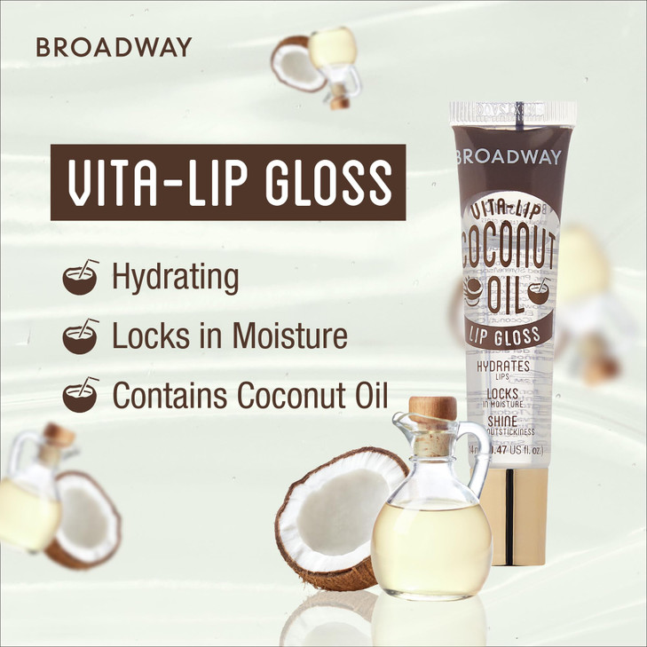 Ruby Kisses Broadway Vita Lip Clear Lip Gloss Coconut Oil 12 Pack Ultra Hydrating And Soothing Formula With Vitamin Oils High Shine Non