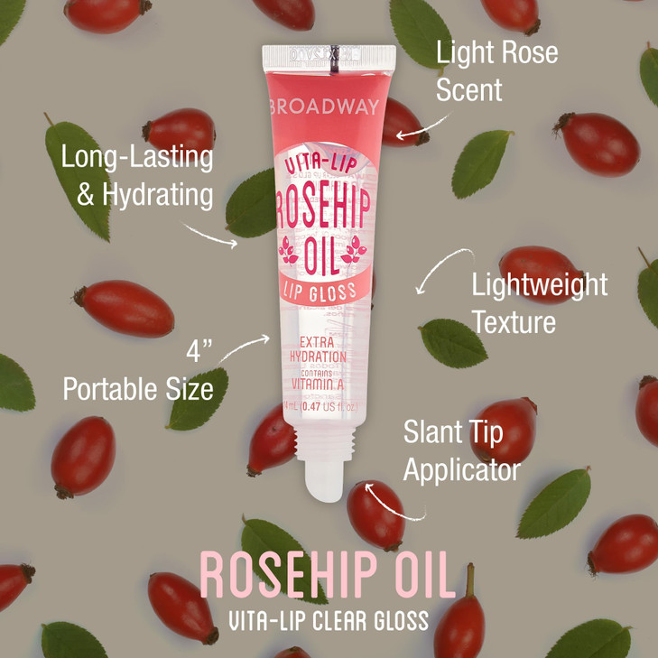 Ruby Kisses Broadway Vita Lip Clear Lip Gloss Rosehip Oil 12 Pack Ultra Hydrating And Soothing Formula With Vitamin Oils High Shine Non