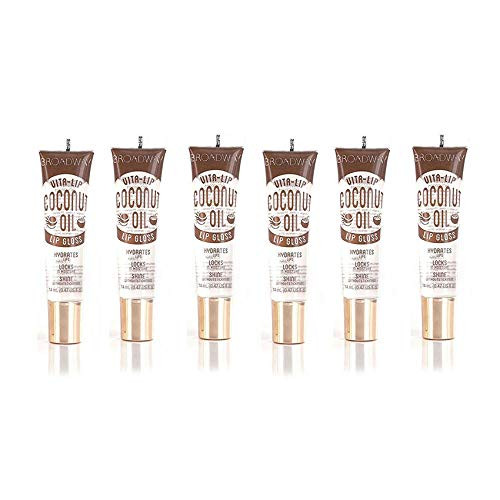 Ruby Kisses Broadway Vita Lip Clear Lip Gloss Coconut Oil 6 Pack Ultra Hydrating And Soothing Formula With Vitamin Oils High Shine Non