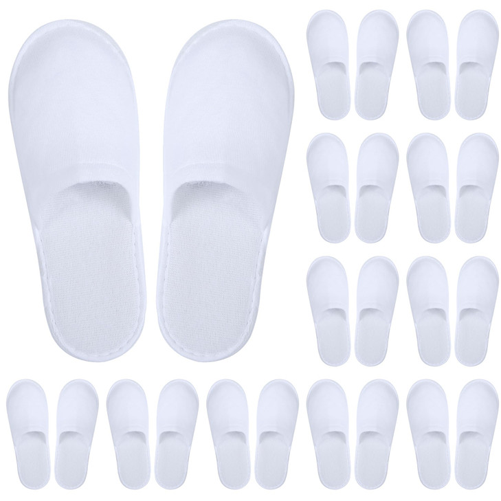 Aneco 12 Pairs Disposable Spa Slippers Fluffy Closed Toe Spa Slippers For Hotel Home Guest Use Fits Up To Us Men Size 10 And Women Size 1