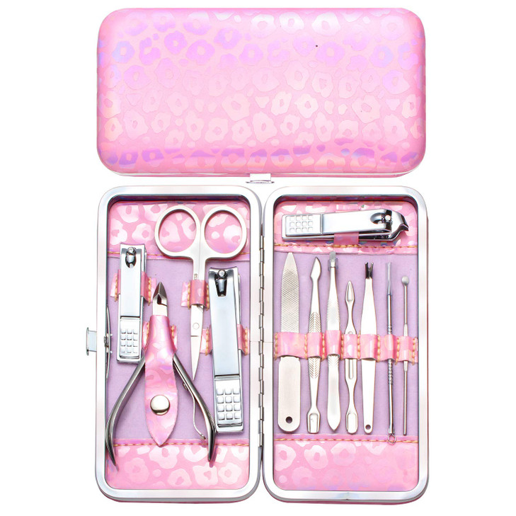 Nail Clipper Kit - 12 Pieces Manicure Set Women Professional, Travel Nail Kit with Cuticle Nipper, Manicure Pedicure Set with Luxurious Travel Case (