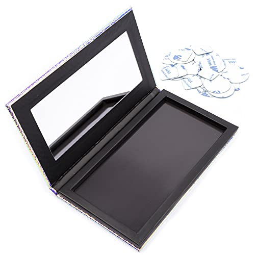Allwon Magnetic Palette Mermaid Empty Makeup Palette With Mirror And 20Pcs Adhesive Empty Palette Metal Stickers For Eyeshadow Lipstick