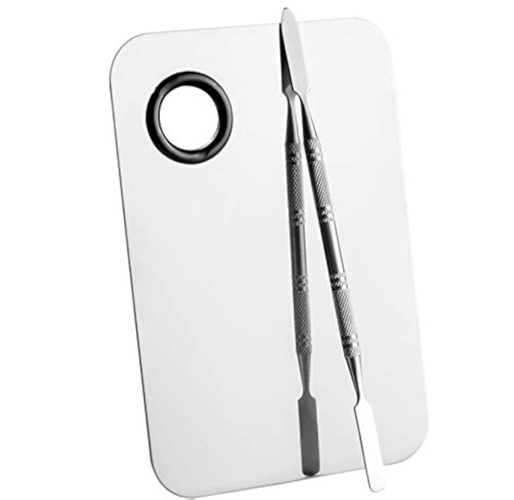 Sinen Professional Stainless Steel Makeup Palette Cosmetic Palette With Spatula Tool For Nail Art Eye Shadow Eyelash Makeup Professional