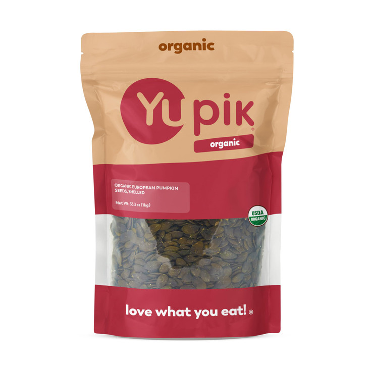 Yupik Organic European Pumpkin Seeds No Shell 2.2 Lb 35.2 Oz Gluten Free Non Gmo Kosher Vegan Raw Pepitas Unsalted Unroasted Plant Based