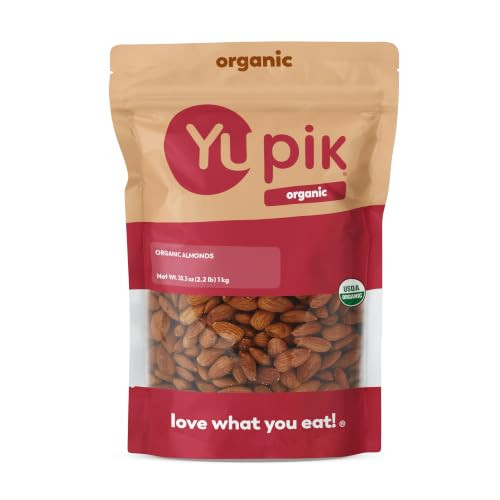 Yupik Organic California Almonds 2.2 Lb 35.2 Oz Non Gmo Vegan Gluten Free Good Source Of Protein Fiber Iron And Calcium Low In Carb
