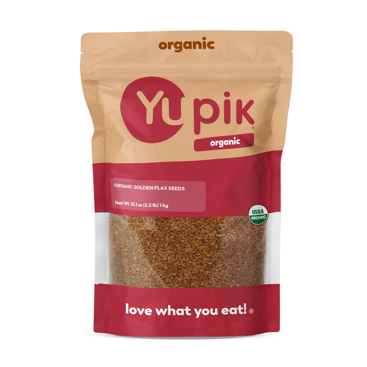 Yupik Organic Golden Flax Seeds 2.2 Lb 35.2 Oz Pack Of 6 Gluten Free Non Gmo Kosher Raw Seeds Excellent Source Of Fiber Source Of Omega 3