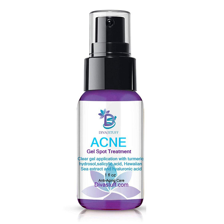 Diva Stuff Acne Gel Care Maximum Strength For Overnight Results Goes On Clear For Mild To Severe Acne Salicylic Acid Hawaiian Sea Extract