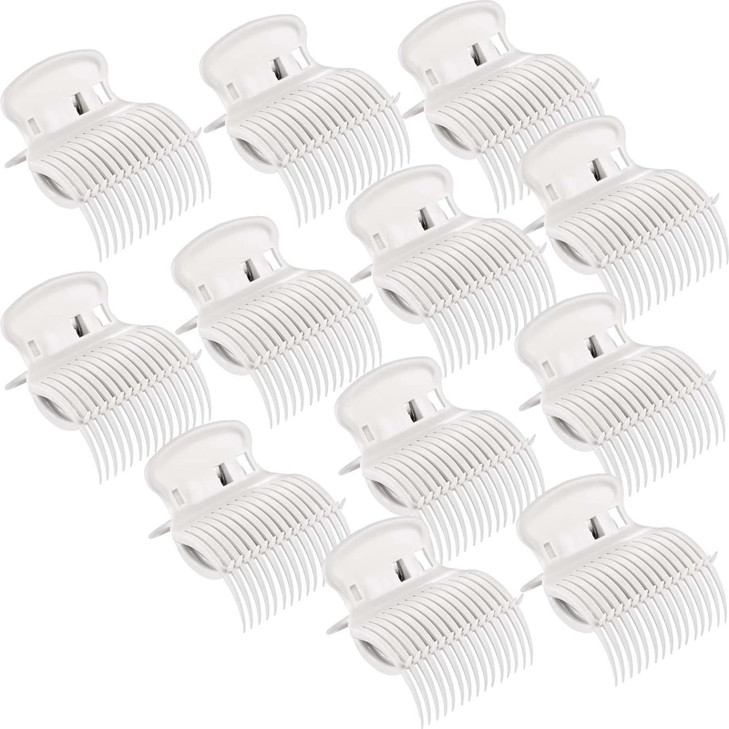 Syhood 12 Pcs Hot Roller Clip For Curler Claw Clip Replace White