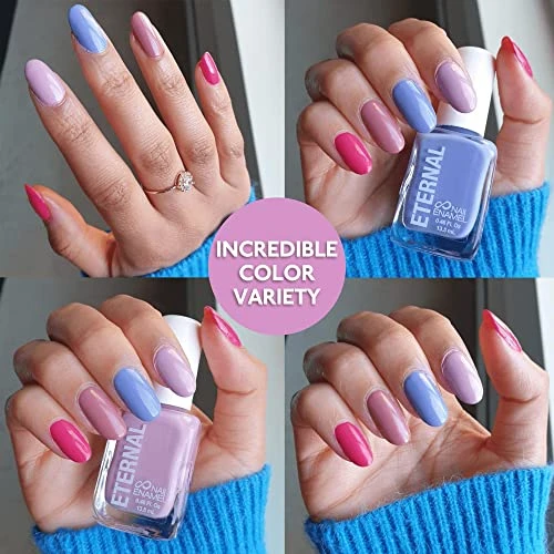 Eternal Nail Polish Set 4 Piece Kit Long Lasting Quick Dry And Cruelty Free. Made In Usa 0.46 Fluid Ounces Each Tea Time