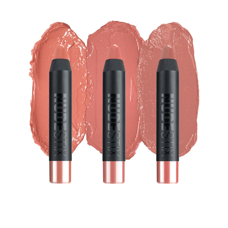 Nudestix Nude Natural Lips Kit 3 Piece Mini Gel Color Lip Plus Cheek Balm Set In Hydrating Nude Shades Co Founder Curated Glossy Finish