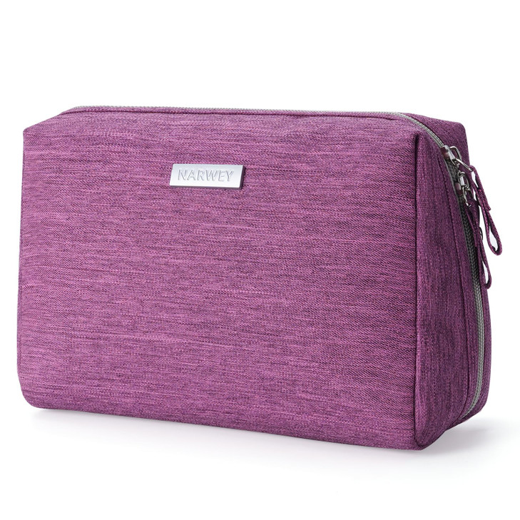 Narwey Large Makeup Bag Travel Cosmetic Bag Organizer Toiletry Bag Make Up Bags Zipper Pouch For Women Large Purple