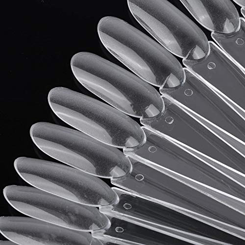 200 Pcs Nail Swatch Sticks Oval Nail Polish Sample Swatches With Ring Clear