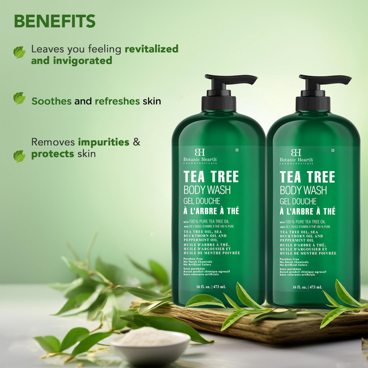 Botanic Hearth Tea Tree Body Wash And Shower Gel 32 Fl Oz