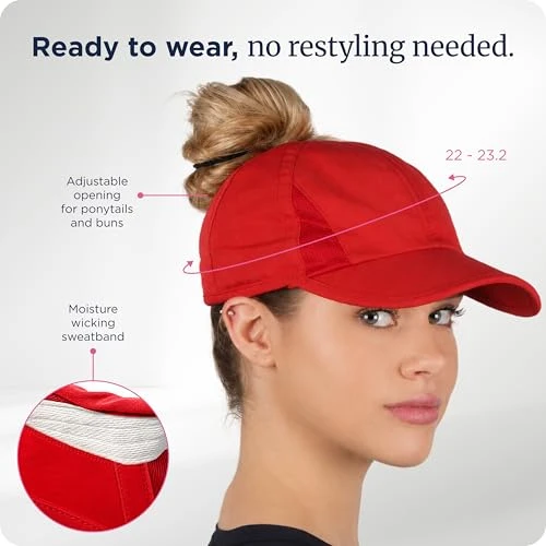 Ponyflo Womens Active Open Back Ponytail Baseball Cap Alex Navy
