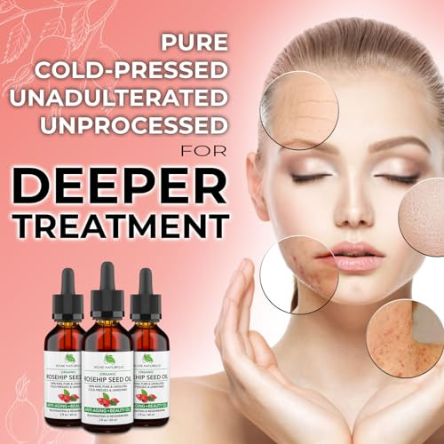Rosehip Oil 100 Percent Pure Raw Cold Pressed Unrefined Non Comedogenic