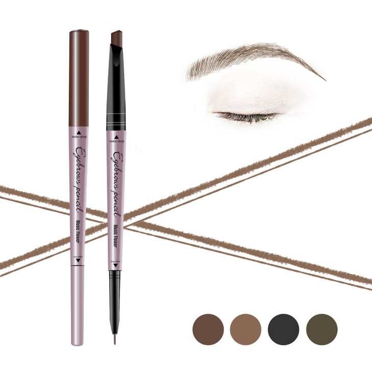 Music Flower Eyebrow Pencil Double Ended Waterproof Natural Brow Enhancing Pen Long Lasting Eye Makeup Pack Of 1 Light Brown