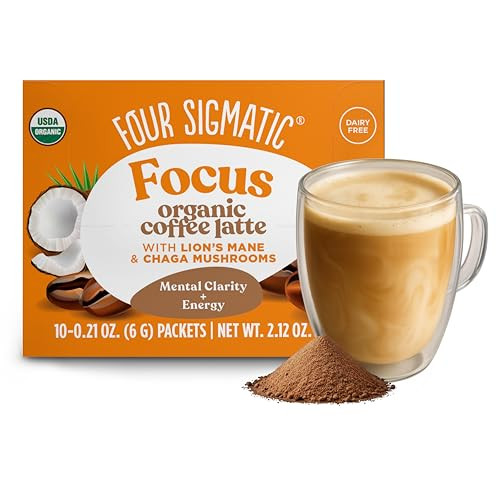 Four Sigmatic Mushroom Coffee Latte Daily Dose Alternative Organic Instant Coffee Latte Mix With Lion S Mane Chaga Mushrooms And Coconut