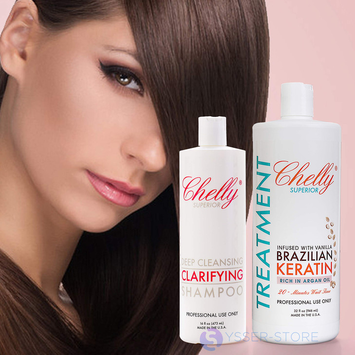 Chelly Superior Brazilian Keratin Vanilla 32 Fl Oz. And Clarifying Shampoo 16 Fl. Oz. Combo