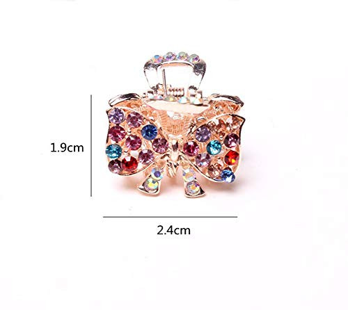6Pcs Fashion Crystal Metal Jaw Claw Hair Clip Vintage Small Rhinestone Hair Claws Hairpins Hair Claw Barrettes For Women No 1