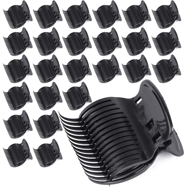 Tbestmax 24 Hot Roller Clips For Hair Curler Claw Clip Replacement Hair Section Styling For Women Girls Black