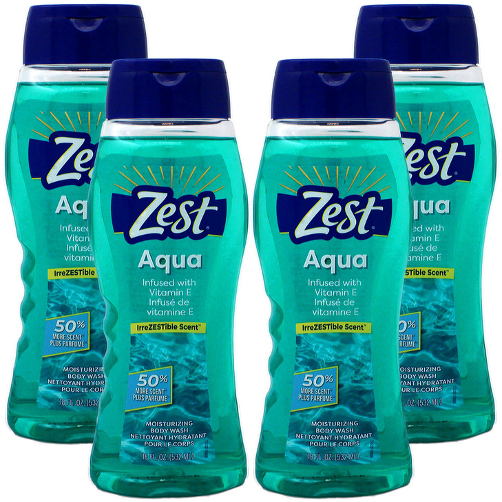 Zest Aqua Body Wash 18 Oz Pack Of 4