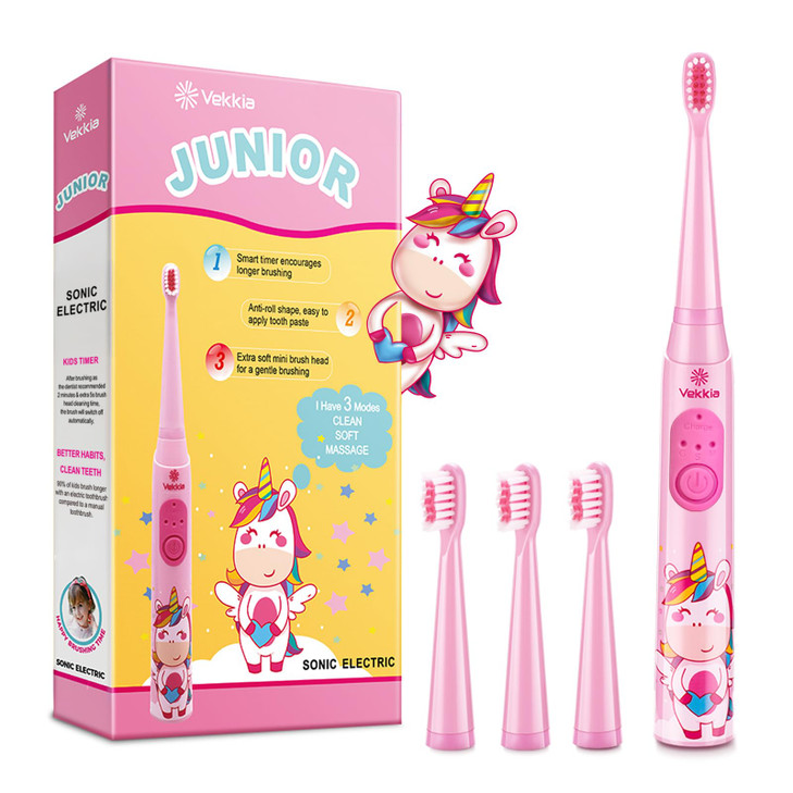 Vekkia Rechargeable Kids Electric Toothbrush Pink