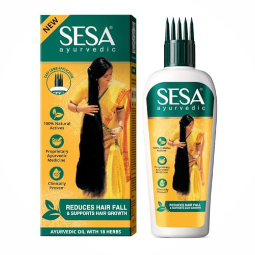 SESA Ayurvedic Hair Oil With Bhringraj & 17 Rare Herbs With Coconut Oil and 4 Nourishing Oil For Hair Growth Help Control Hair Fall & Easy Hair Oil A