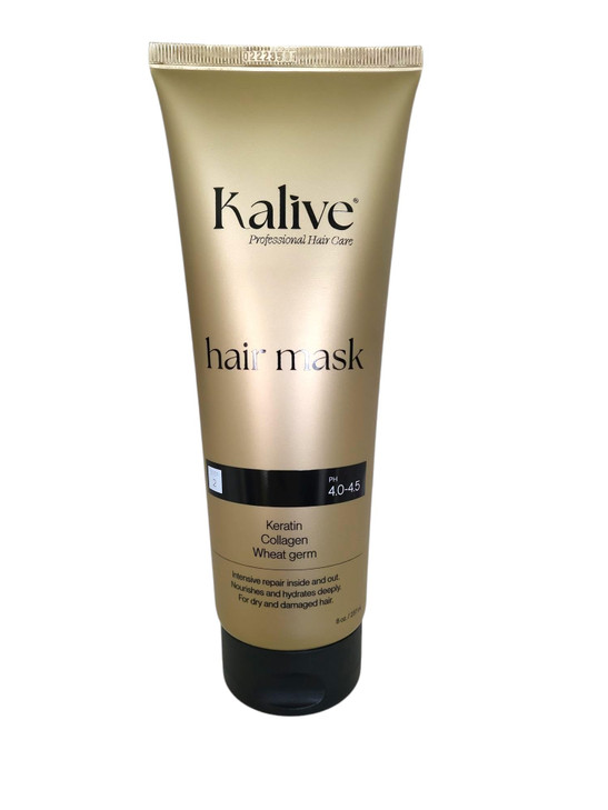 Kalive Hair Mask For Deep Hydration And Repair 8 Oz. Keratin Collagen And Wheat Germ Hair Care Products For Dry Damaged Hair