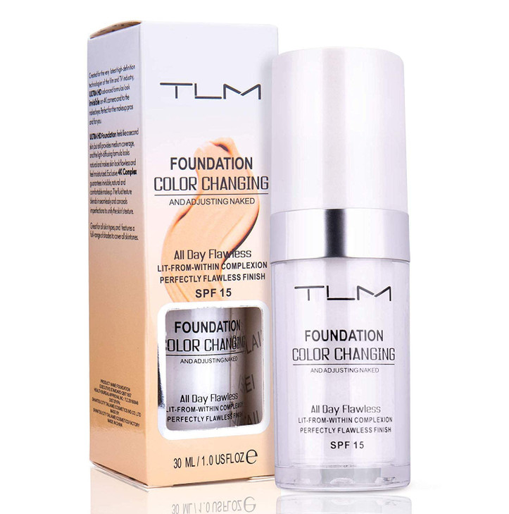 Kosimi 30Ml Tlm Color Changing Foundation Liquid Base Makeup Change To Your Skin Tone By Just Blending White