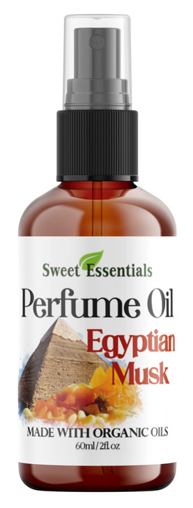 Sweet Essentials Egyptian Musk Perfume Oil Made With Organic Oils 2Oz Spray On Perfume Hair And Body Oil Alcohol Silicone And Preservative